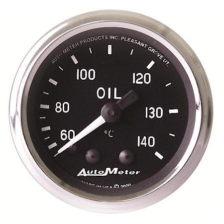 Gauge; Oil Temperature; 2 1/16"; 60-140Deg.C; Mechanical; Cobra