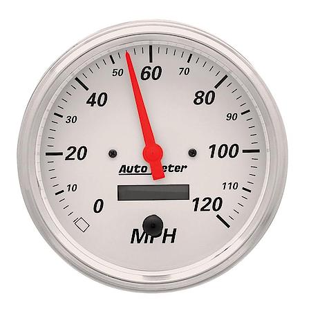 Gauge; Speedometer; 5"; 120MPH; Electrical Prog. With LCD ODO; Arctic White