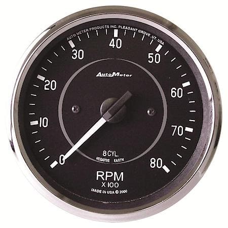 Gauge; Tachometer; 4"; 8K RPM; In-Dash (8 Cyl Only!); Cobra