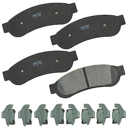 Severe Duty Rear Brake Pads: Semi-metallic, With Hardware, Ideal for Heavy Towing - Rear