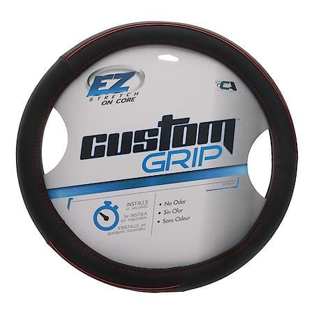 Custom Grip Black Red Anodized Accent Steering Wheel Cover TPE CORE