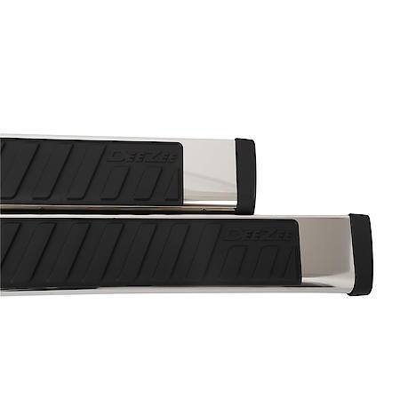 With Step Pads, 6" Oval Straight, Polished Ss, Requires Running Board Mount