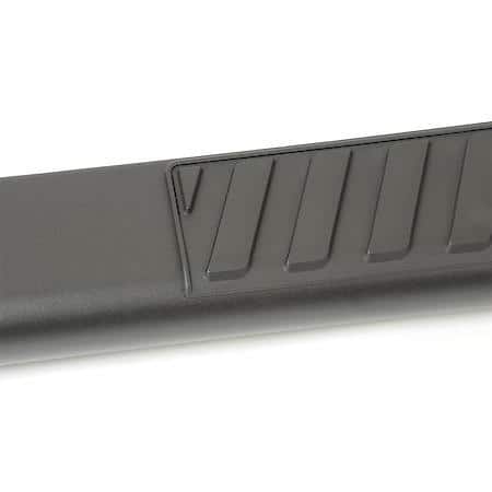 With Step Pads, 6" Oval Straight, Black Textured Powder Coated Steel