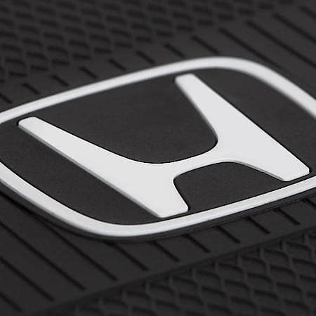Honda Utility Mat: Black With White Logo, Rubber, Durable, Universal, 1 Pack