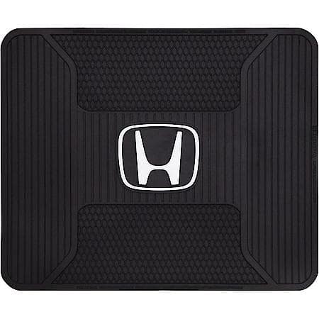 Honda Utility Mat: Black With White Logo, Rubber, Durable, Universal, 1 Pack