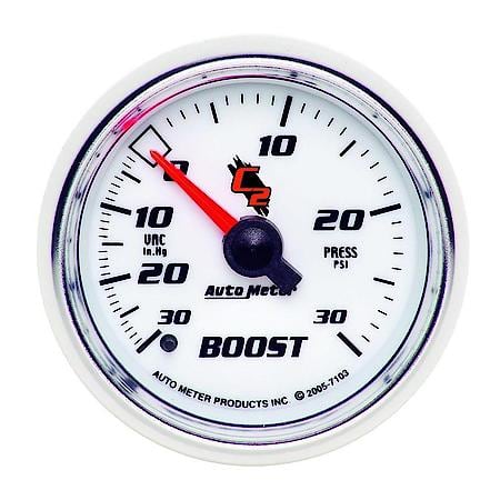 Gauge; Vac/Boost; 2 1/16"; 30Inhg-30 PSI; Mechanical; C2