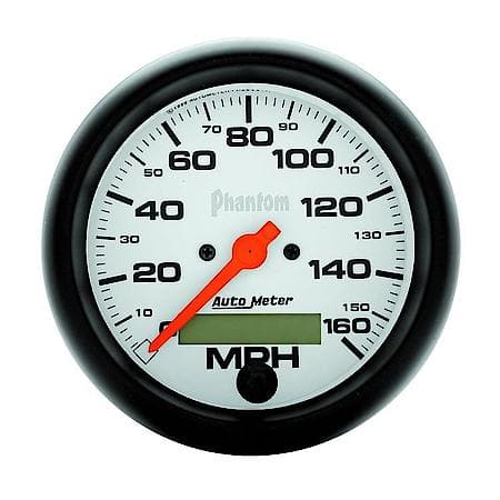 Gauge; Speedo; 3 3/8"; 160MPH; Electrical Program With LCD ODO; Phantom