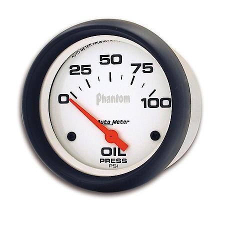 Gauge; Oil Pressure; 2 5/8"; 100 PSI; Electric; Phantom
