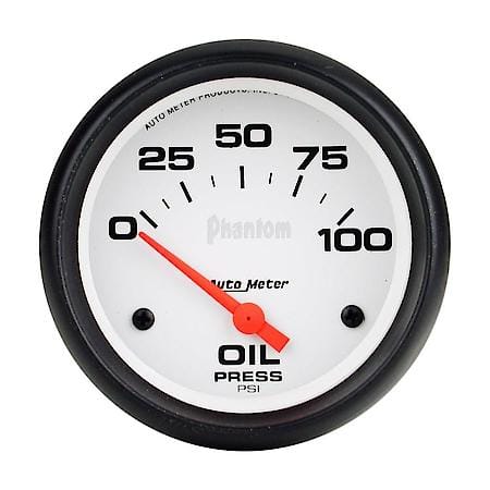 Gauge; Oil Pressure; 2 5/8"; 100 PSI; Electric; Phantom