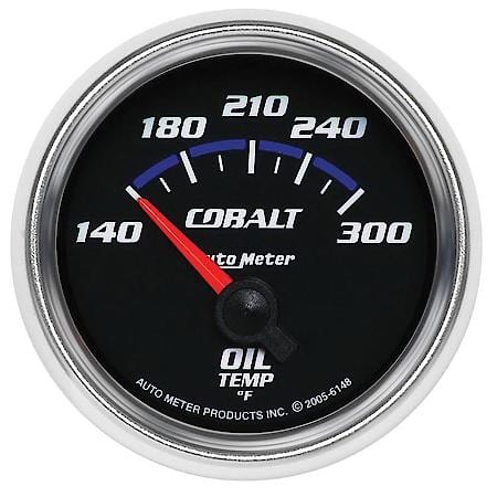 Gauge; Oil Temperature; 2 1/16"; 140-300 Deg. F; Electric; Cobalt