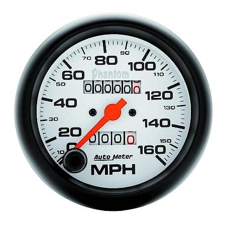 Gauge; Speedometer; 3 3/8"; 160MPH; Mechanical; Phantom