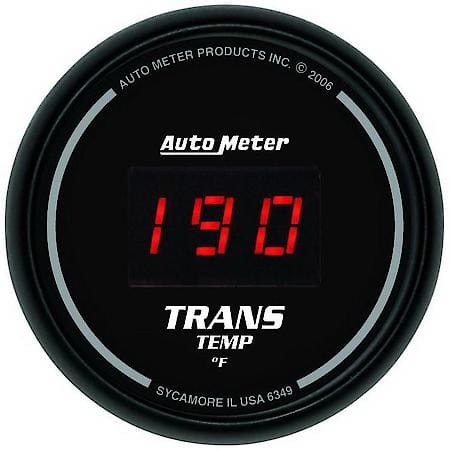 Gauge; Trans Temperature; 2 1/16"; 340 Deg. F; Digital; Black Dial With Red LED