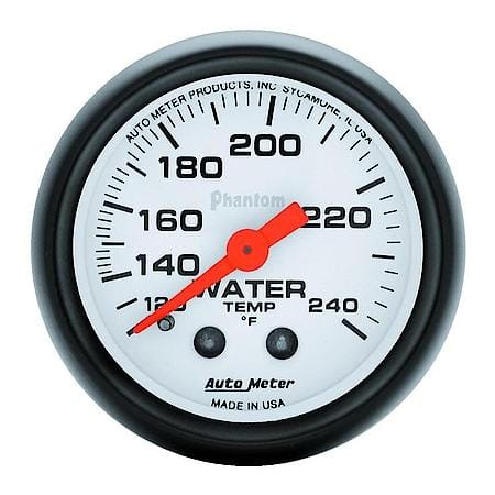 Gauge; Water Temperature; 2 1/16"; 120-240 Deg. F; Mechanical; Phantom