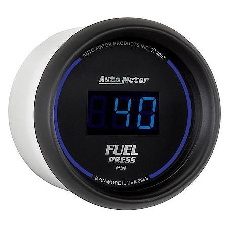 Gauge; Fuel Pressure; 2 1/16"; 100 PSI; Digital; Black Dial With Blue LED