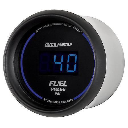 Gauge; Fuel Pressure; 2 1/16"; 100 PSI; Digital; Black Dial With Blue LED