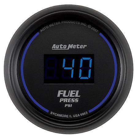 Gauge; Fuel Pressure; 2 1/16"; 100 PSI; Digital; Black Dial With Blue LED