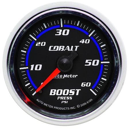 Gauge; Boost; 2 1/16"; 60 PSI; Mechanical; Cobalt