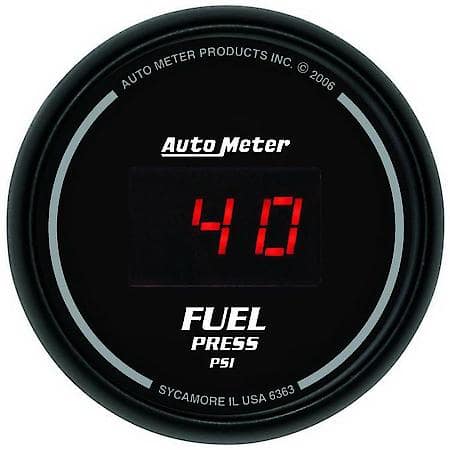 Gauge; Fuel Pressure; 2 1/16"; 100 PSI; Digital; Black Dial With Red LED
