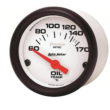 Gauge; Oil Temperature; 2 1/16"; 60-170 Deg. F; Electric; Phantom