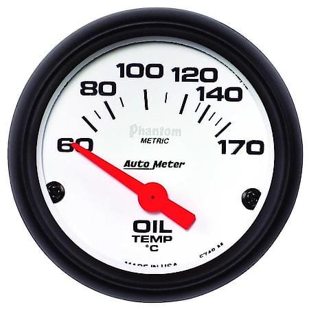 Gauge; Oil Temperature; 2 1/16"; 60-170 Deg. F; Electric; Phantom