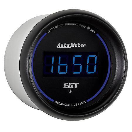 Gauge; Pyrometer (EGT); 2 1/16"; 1600 Deg. F; Digital; Black Dial With Blue LED