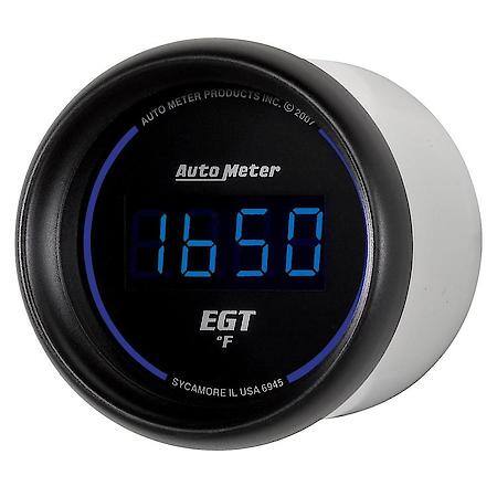 Gauge; Pyrometer (EGT); 2 1/16"; 1600 Deg. F; Digital; Black Dial With Blue LED