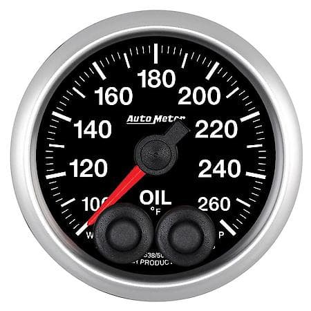 Gauge; Oil Temperature; 2 1/16"; 260 Deg. F; Stepper Motor With Peak/Warn; Elite