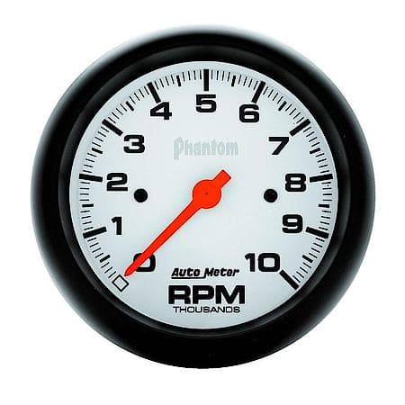 Gauge; Tachometer; 3 3/8"; 10K RPM; In-Dash; Phantom