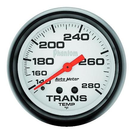 Gauge; Transmission Temperature; 2 5/8"; 140-280 Deg. F; Mechanical; Phantom