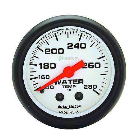 Gauge; Water Temperature; 2 1/16"; 140-280 Deg. F; Mechanical; Phantom