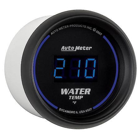 Gauge; Water Temperature; 2 1/16"; 340 Deg. F; Digital; Black Dial With Blue LED