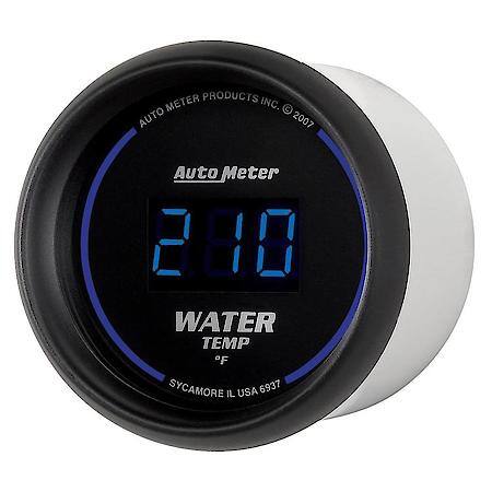 Gauge; Water Temperature; 2 1/16"; 340 Deg. F; Digital; Black Dial With Blue LED