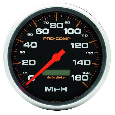Gauge; Speedo; 3 3/8"; 160MPH; Electrical Program With LCD ODO; Pro-Comp
