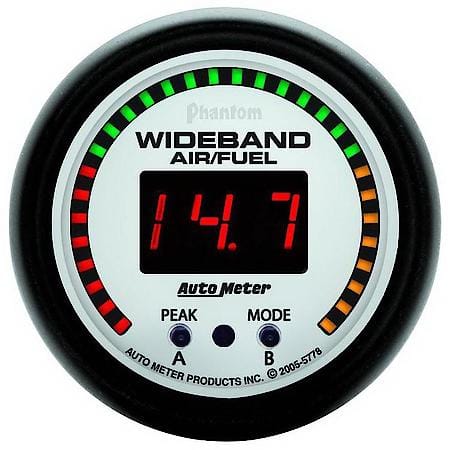 Gauge; Air/Fuel Ratio-Pro; 2 1/16"; 10 1-20 1; Digital With Peak/Warn; Phantom