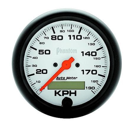 Gauge; Speedometer; 3 3/8"; 190Km/H; Electrical Prog. With LCD ODO; Phantom