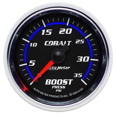 Gauge; Boost; 2 1/16"; 35 PSI; Mechanical; Cobalt