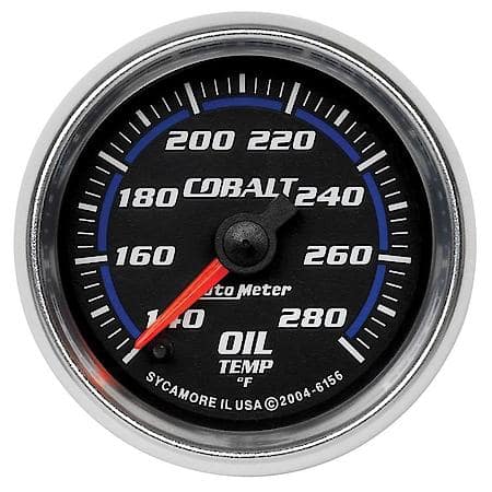 Gauge; Oil Temperature; 2 1/16"; 140-280 Deg. F; Digital Stepper Motor; Cobalt