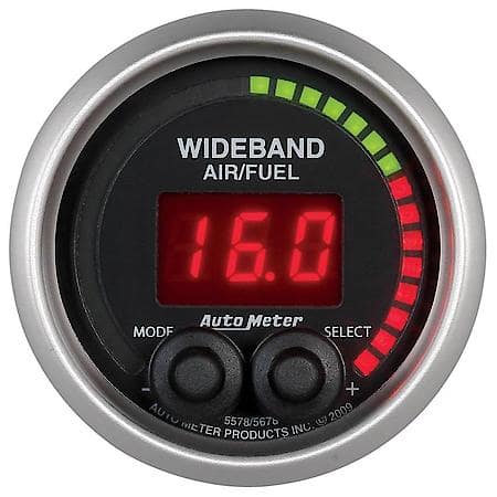 Gauge; Air/Fuel Ratio-Pro; 2 1/16"; 10 1-20 1; Digital With Peak/Warn; Elite