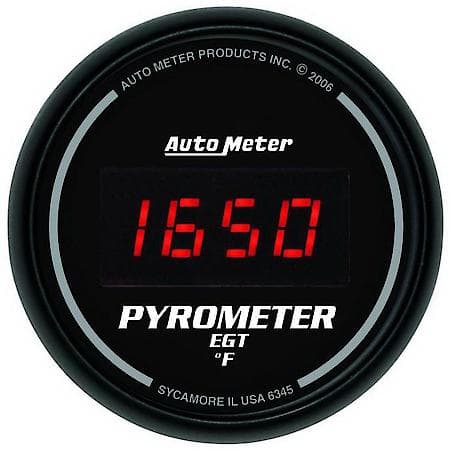 Gauge; Pyrometer (EGT); 2 1/16"; 1600 Deg. F; Digital; Black Dial With Red LED
