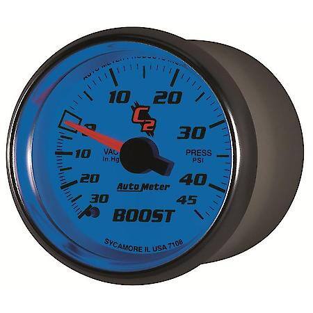 Gauge; Vac/Boost; 2 1/16"; 30Inhg-45 PSI; Mechanical; C2