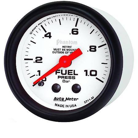 Gauge; Fuel Pressure; 2 1/16"; 1.0Bar; Mechanical; Phantom
