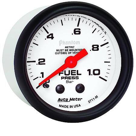 Gauge; Fuel Pressure; 2 1/16"; 1.0Bar; Mechanical; Phantom