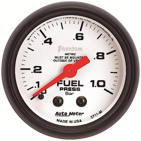 Gauge; Fuel Pressure; 2 1/16"; 1.0Bar; Mechanical; Phantom