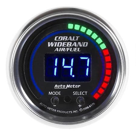 Gauge; Air/Fuel Ratio-Pro; 2 1/16"; 10 1-20 1; Digital With Peak/Warn; Cobalt
