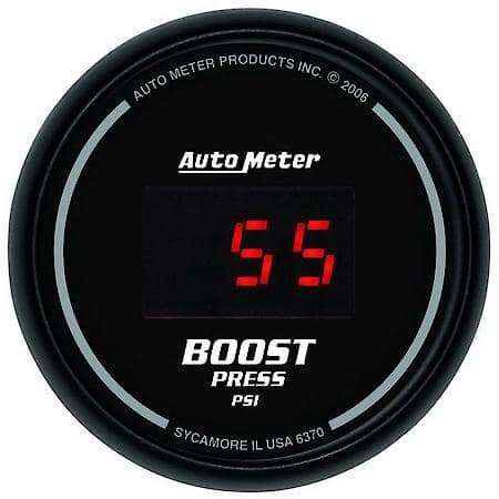 Gauge; Boost; 2 1/16"; 60 PSI; Digital; Black Dial With Red LED
