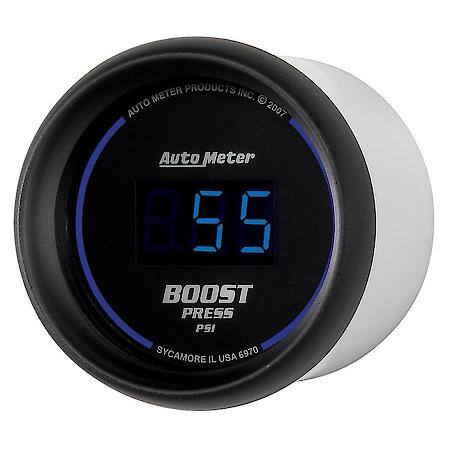 Gauge; Boost; 2 1/16"; 60 PSI; Digital; Black Dial With Blue LED