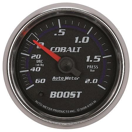 Gauge; Vac/Boost; 2 1/16"; 60Cmhg-2.0Bar; Mechanical; Cobalt