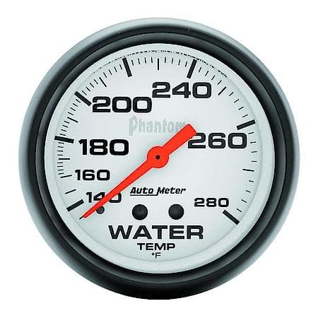Gauge; Water Temperature; 2 5/8"; 140-280 Deg. F; Mechanical; Phantom