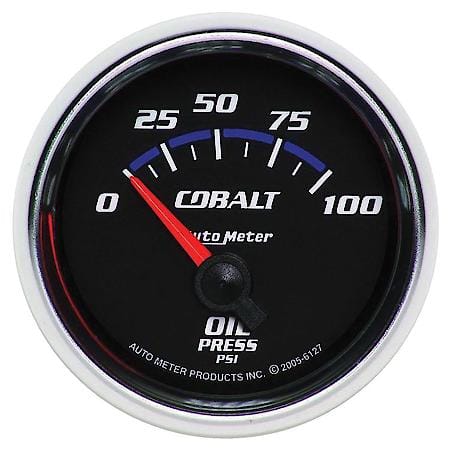 Gauge; Oil Pressure; 2 1/16"; 100 PSI; Electric; Cobalt