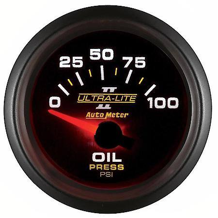 Gauge; Oil Pressure; 2 1/16"; 100 PSI; Electric; Ultra-Lite II